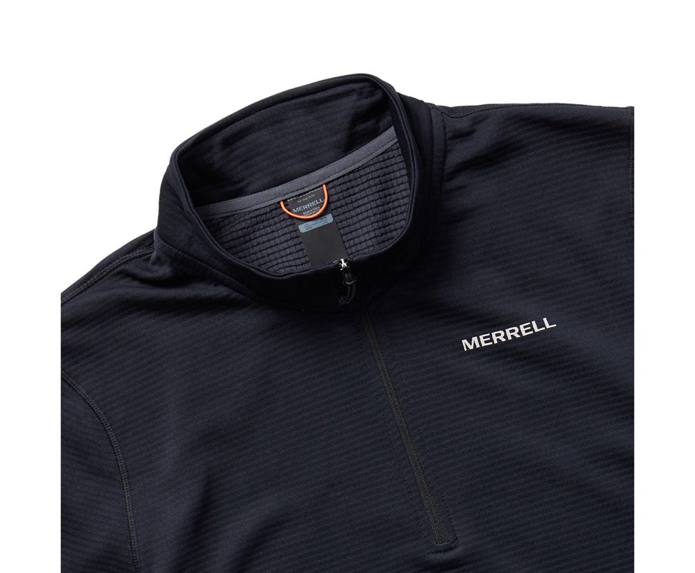 Merrell Pullover Black - Terrain Geotex 1/4 Zip - Mens 39DTGSKAJ